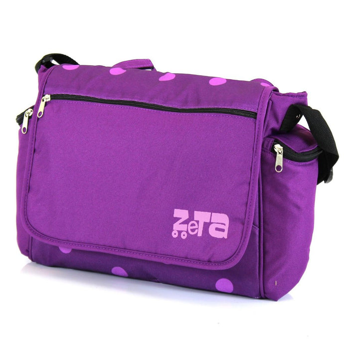 (x12 Units) Luxury Bag & Changing Mat -Plum Dots