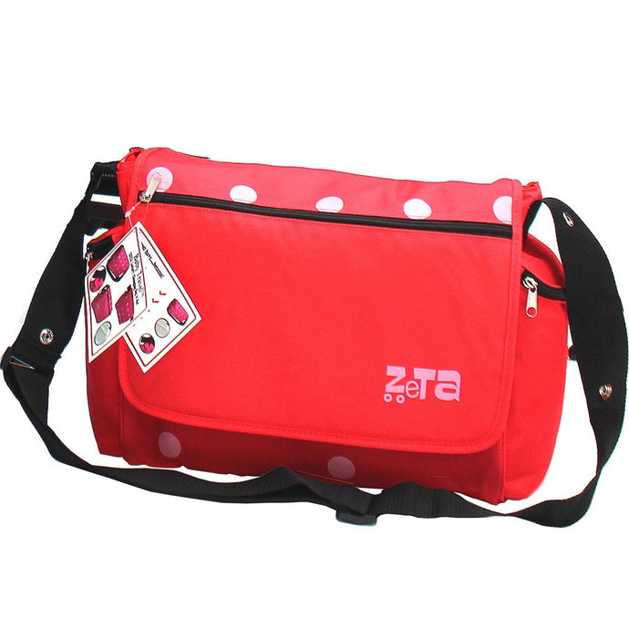 (x12 Units) Luxury Bag & Changing Mat - Red Dots