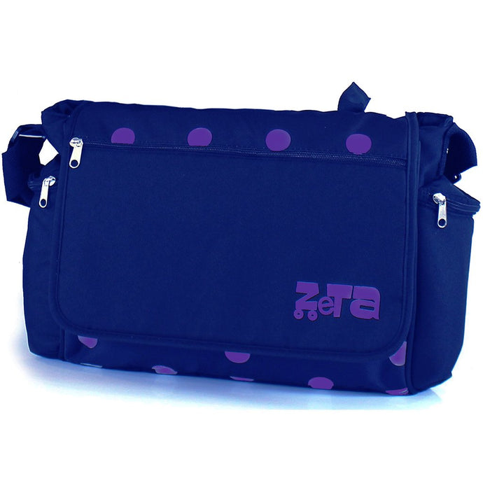 (x12 Units) Luxury Bag & Changing Mat - Navy Dots