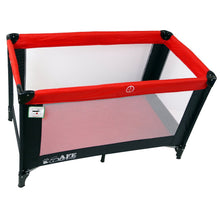 (x6 Units) iSafe Rest & Play Luxury Travel Cot/Playpen - Warm Red (Black/Red) 120 Cm X 60 Cm