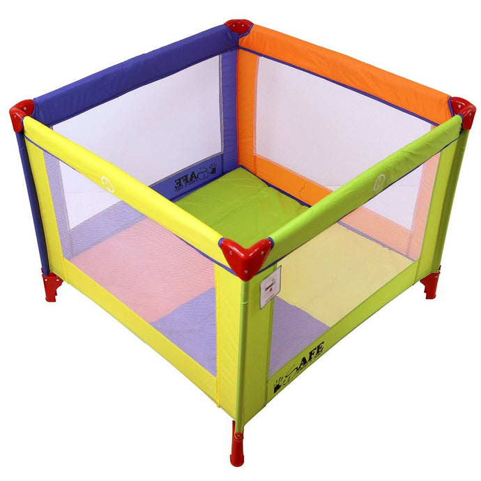(x6 Units) iSafe Zapp And Nap 101cm x 101cm Luxury Square Travel Cot Playpen Mixed Color (Multicolored)