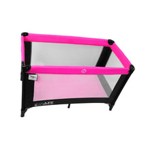 (x6 Units) iSafe Rest & Play Luxury Travel Cot/Playpen - Raspberry (Black/Pink) 120 cm x 60 cm